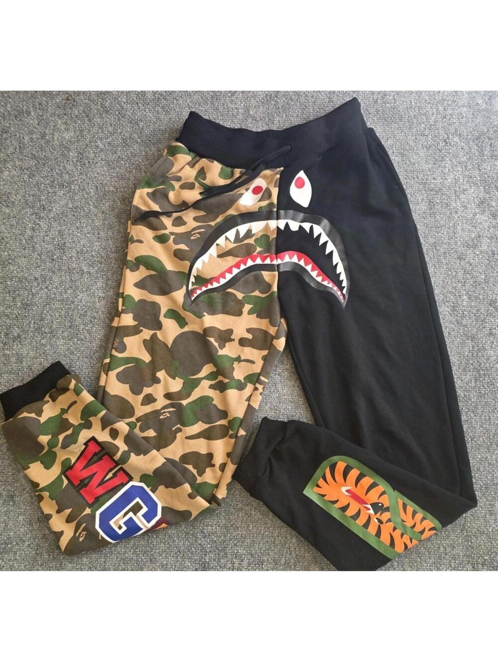 Bape Pants A Bathing Ape Green Camo Shark Size XL